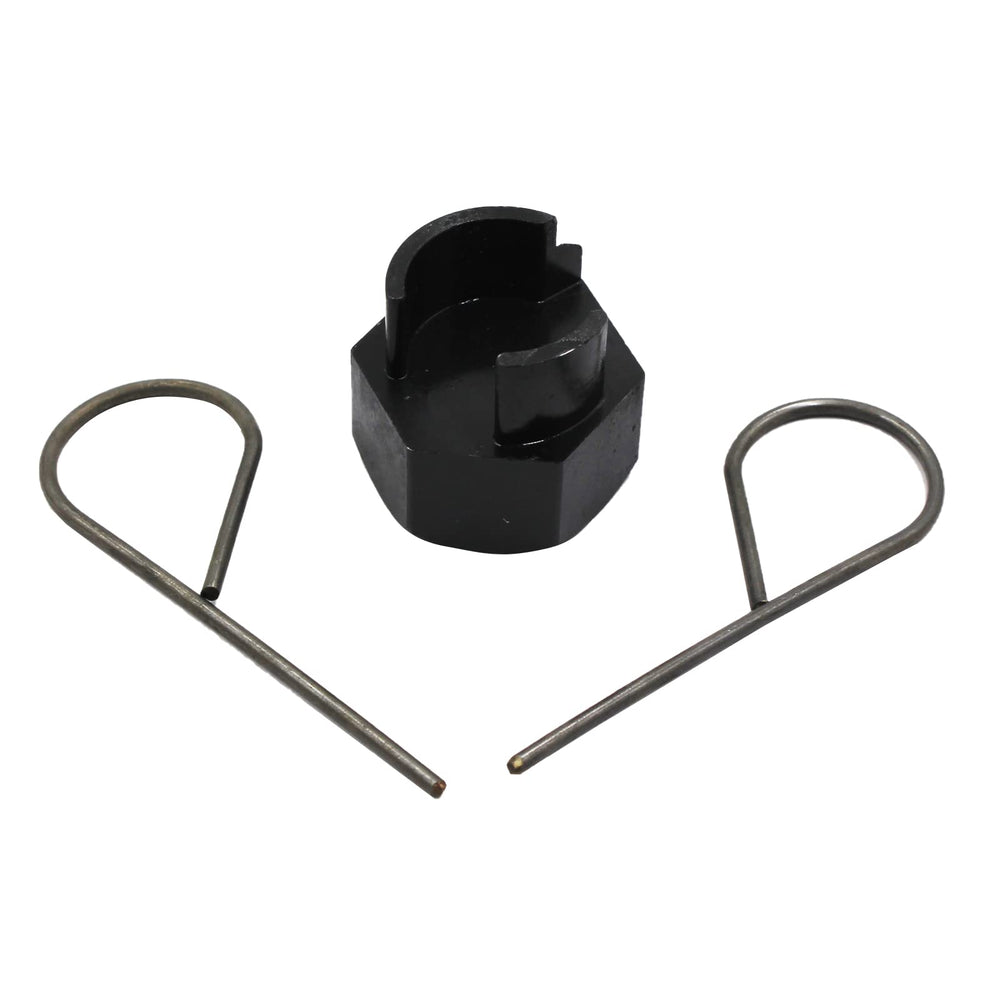 LAFORMO tool installed on Twin Cam engine demonstrating safer cam removal