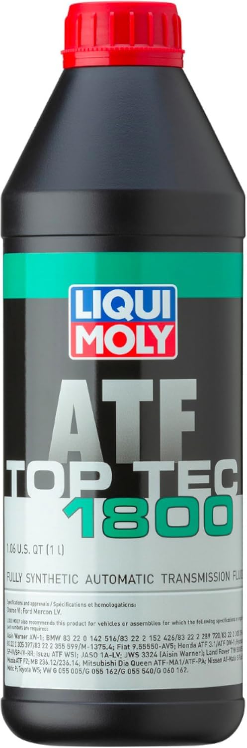 LAIPZ six 1L ATF bottles lined up showing OE-spec German fluid for consistent shifting benefit