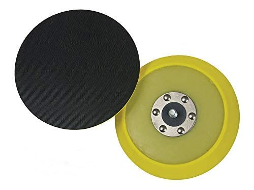 Lake Country front backing plate showing hook-and-loop face for fast pad changes