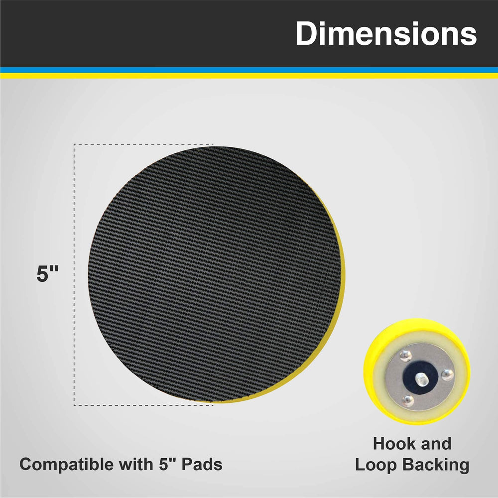 Lake Country backing plate mounted on polisher polishing a car panel for even finish