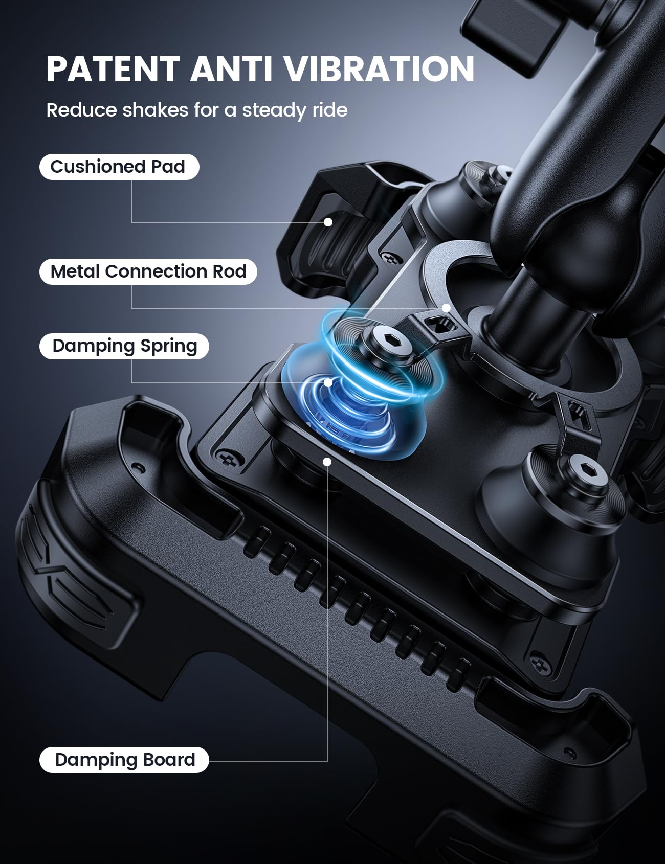 Lamicall adjustment arm with 1 inch ball heads giving flexible viewing angles