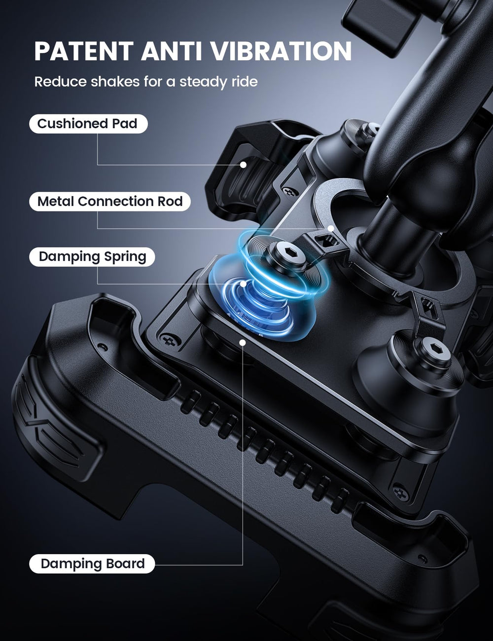 Lamicall adjustment arm with 1 inch ball heads giving flexible viewing angles