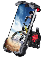 Lamicall front view mounted on handlebar showing secure grip and quick access