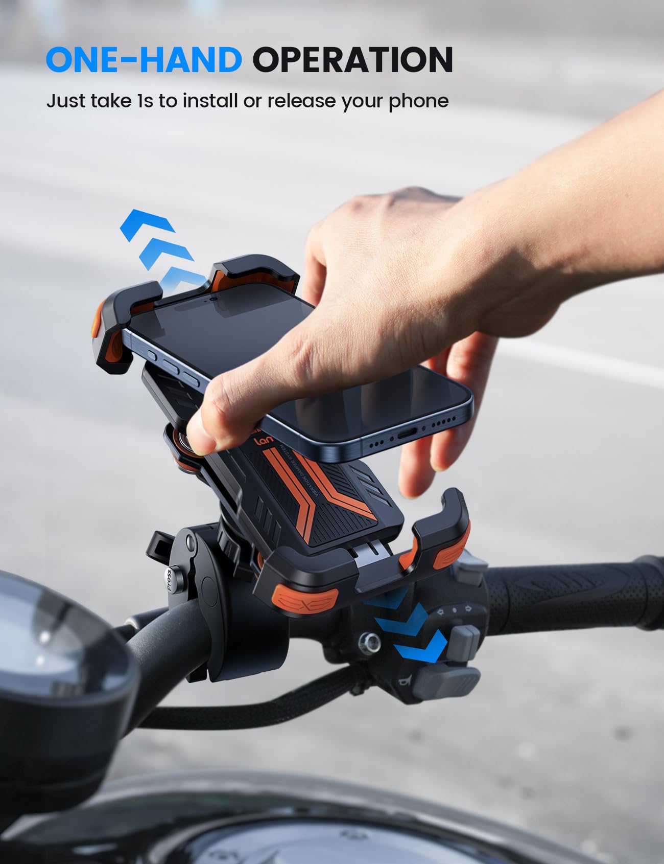 Lamicall handlebar clamp with no-slip pads for secure grip