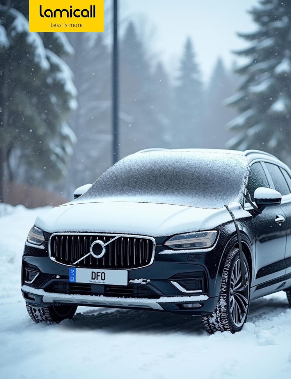 Lamicall-covered car in driveway illustrating time-saving winter protection