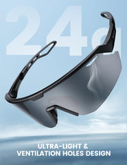 Lamicall side profile on model highlighting secure silicone temples