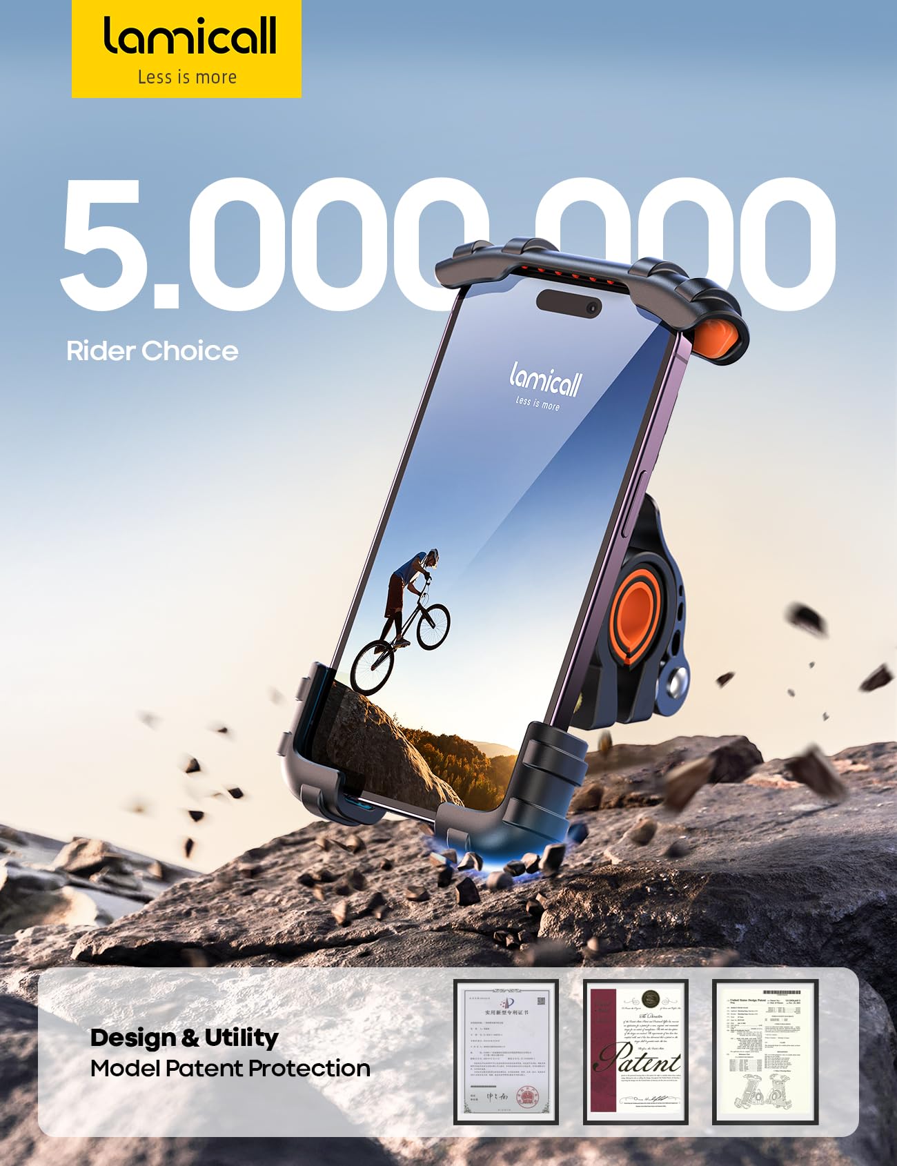 Lamicall with phone and case showing compatibility and accurate sizing
