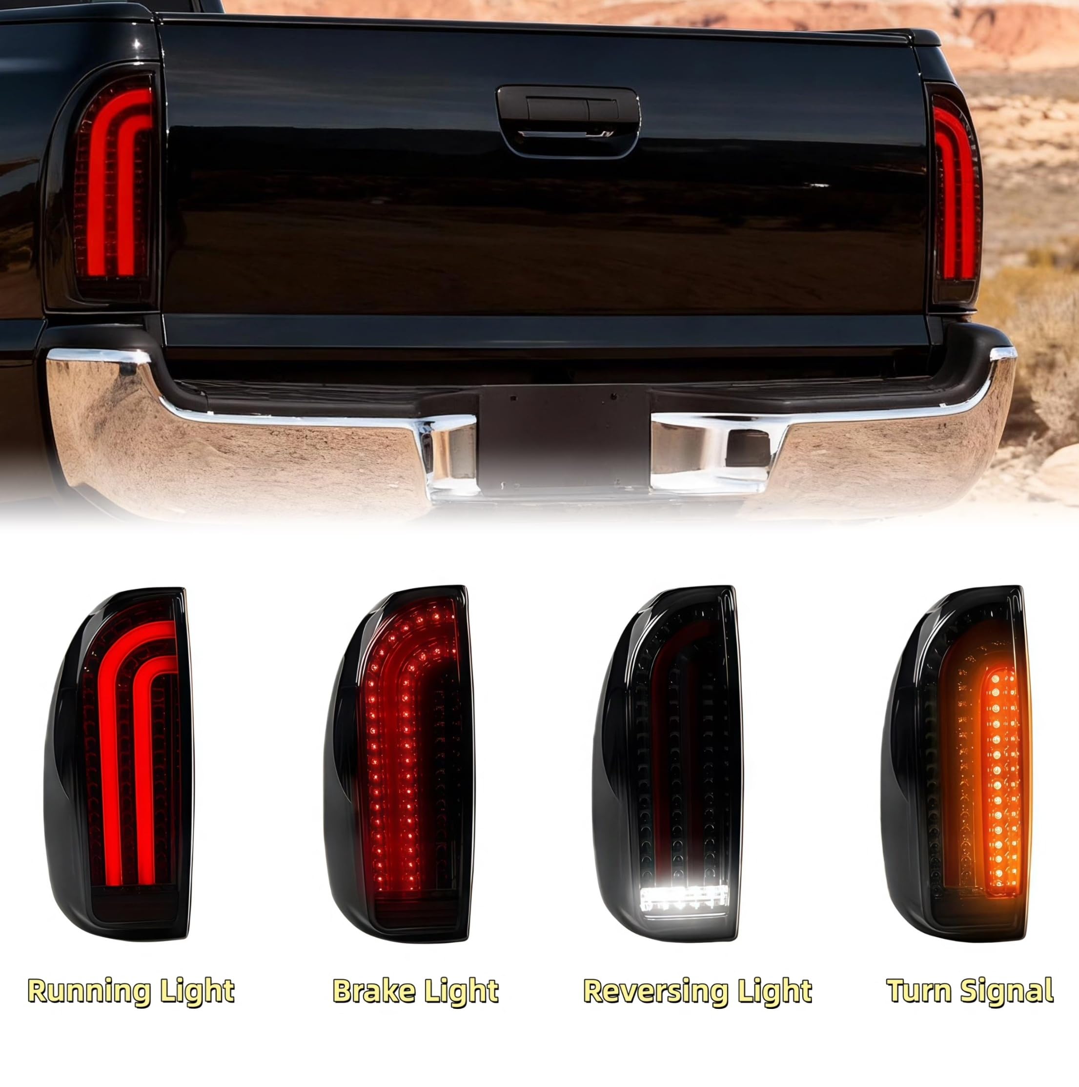 LANDWAKE close-up of LED clusters highlighting brighter brake and turn illumination