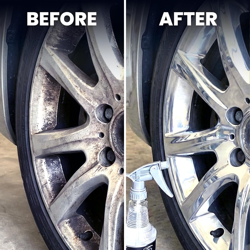 LANE'S close-up showing oxidation lifting from rim for restored shine