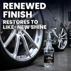 LANE'S spray being applied to an aluminum wheel removing brake dust quickly