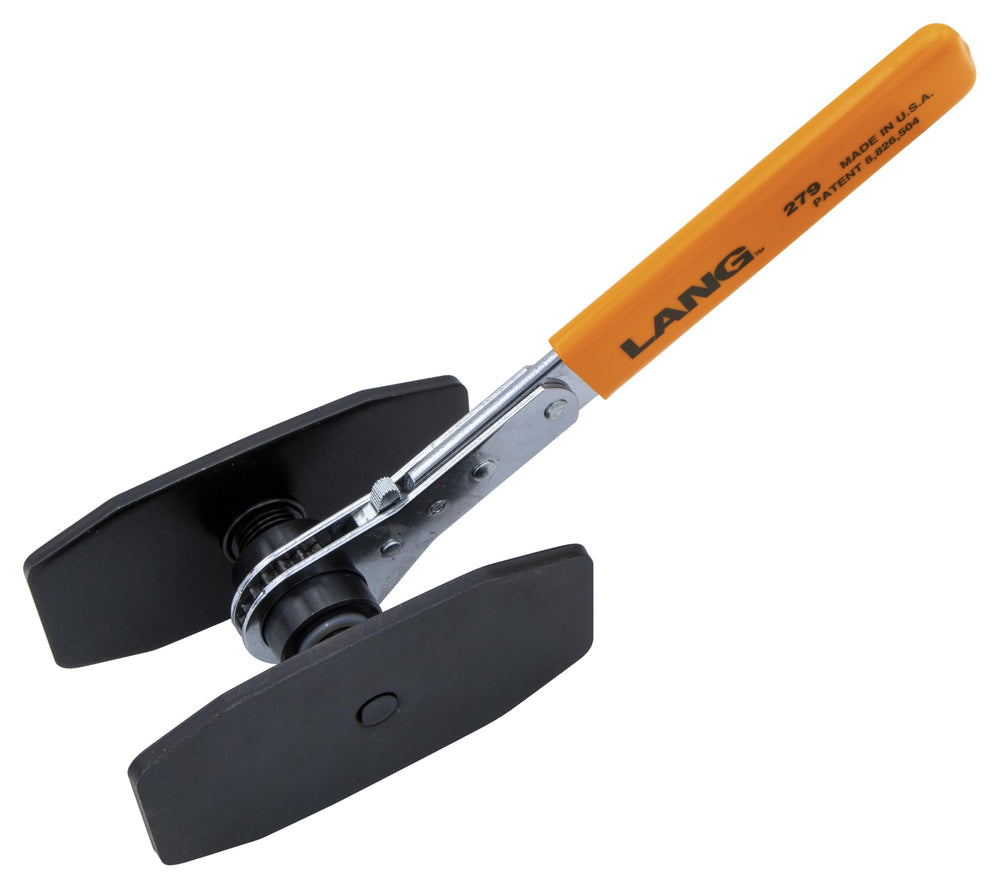 Lang Tools front view of 279 brake caliper press showing full tool and handle for clear identification and sturdy control
