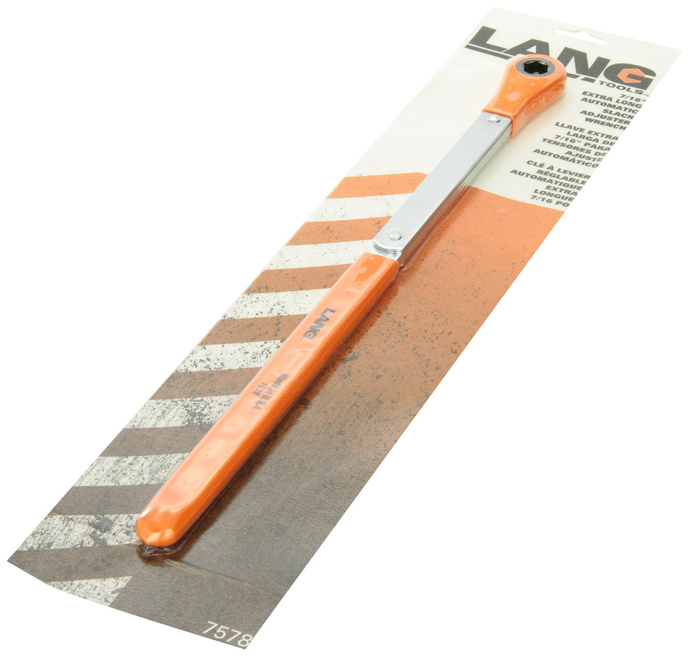Lang Tools 7578 handle closeup highlighting extra-long grip for better leverage