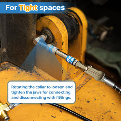 LANNIU 90° adapter angled shot demonstrating easier access to tight fittings