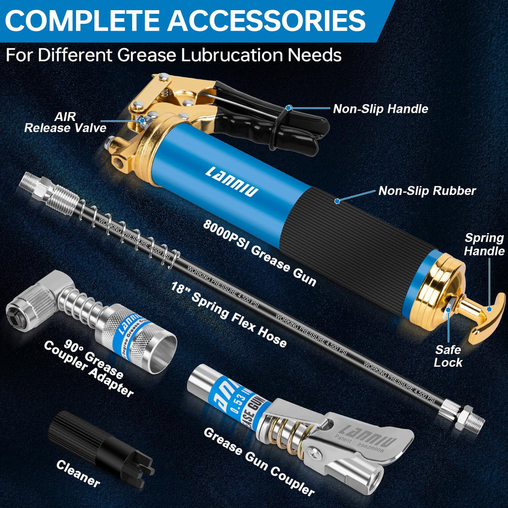 LANNIU T-handle detail highlighting ergonomic grip for reduced hand fatigue