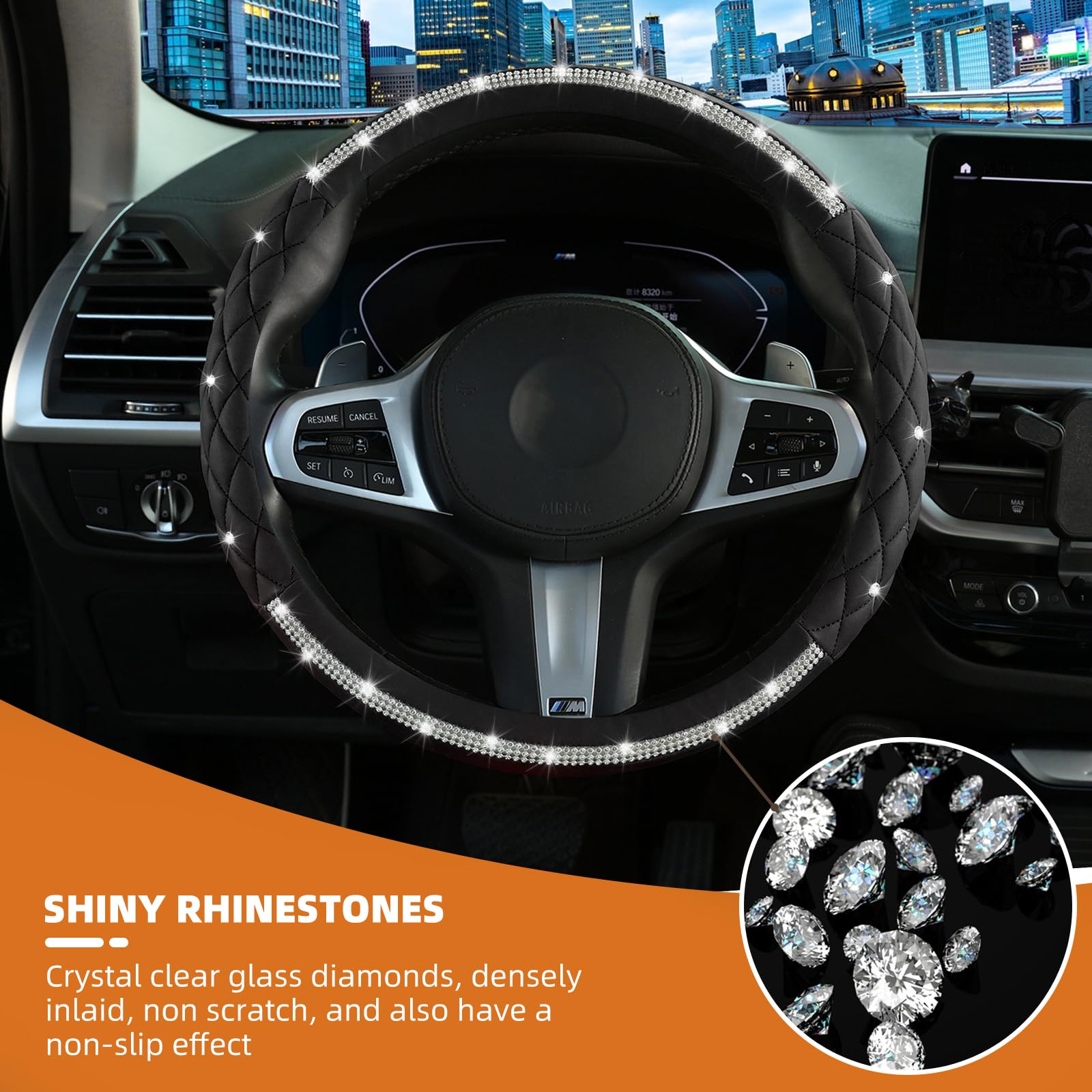LANPU SURE texture anti-slip lines on leather for enhanced steering control
