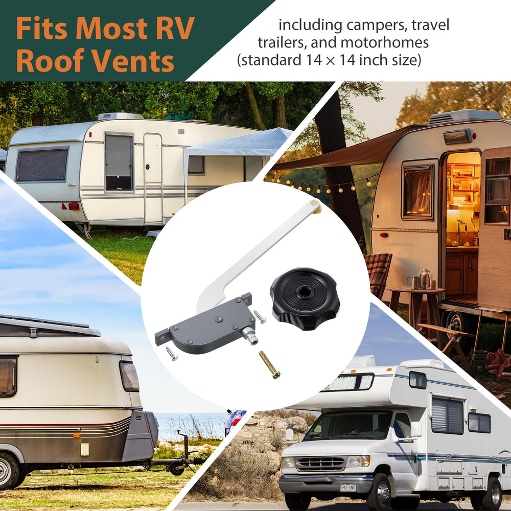 Lanties on RV rooftop in use improving ventilation and comfort