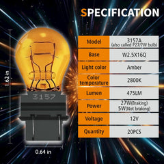 Lanuovx close-up of single 3157A bulb filament showing durable construction benefit