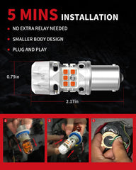 LASFIT installed in front turn socket demonstrating clear amber blink for safety