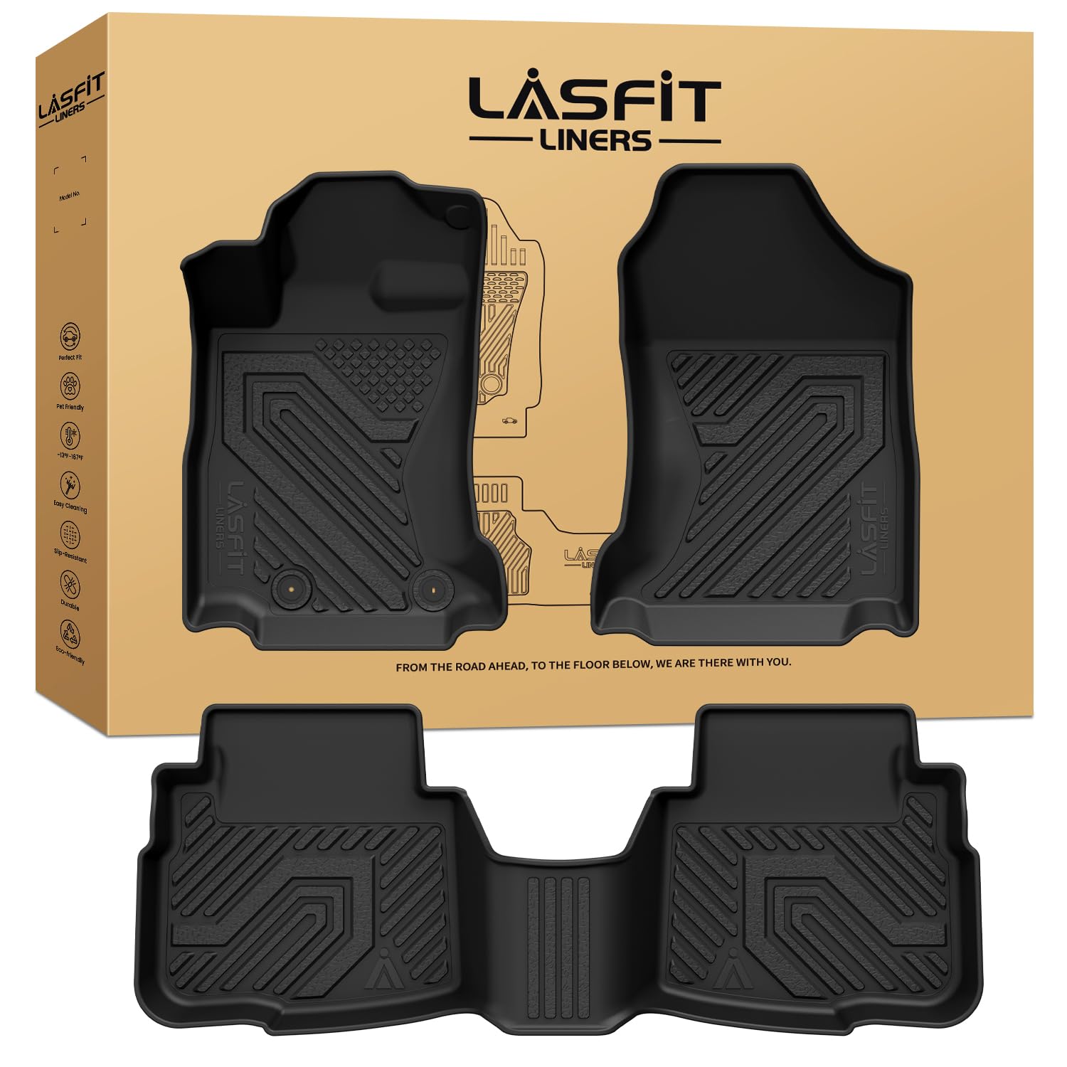 LASFIT front row mats fitted in Subaru Outback showing full coverage benefit