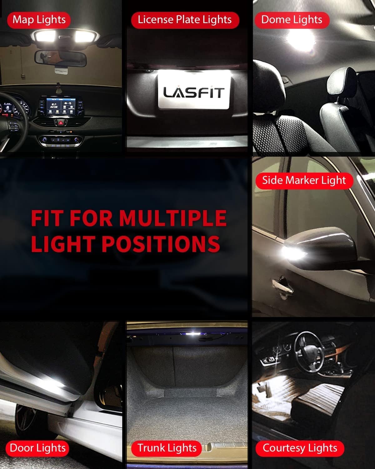 LASFIT bulb installed at license plate demonstrating brighter plate illumination
