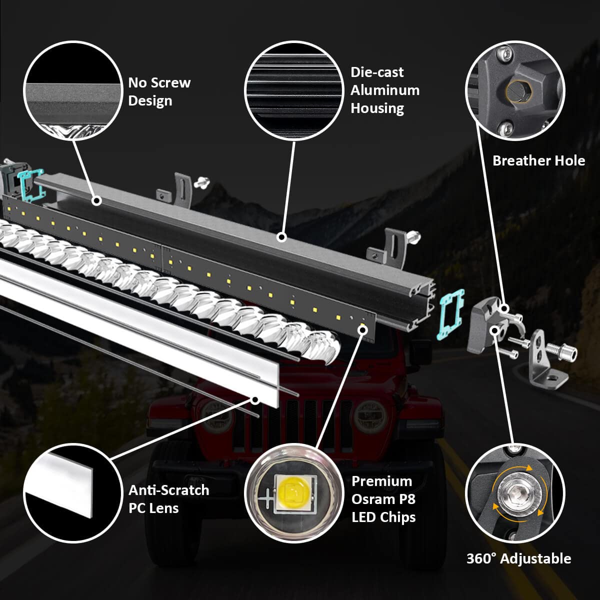 LASFIT illuminating a dark trail at night showing extended visibility
