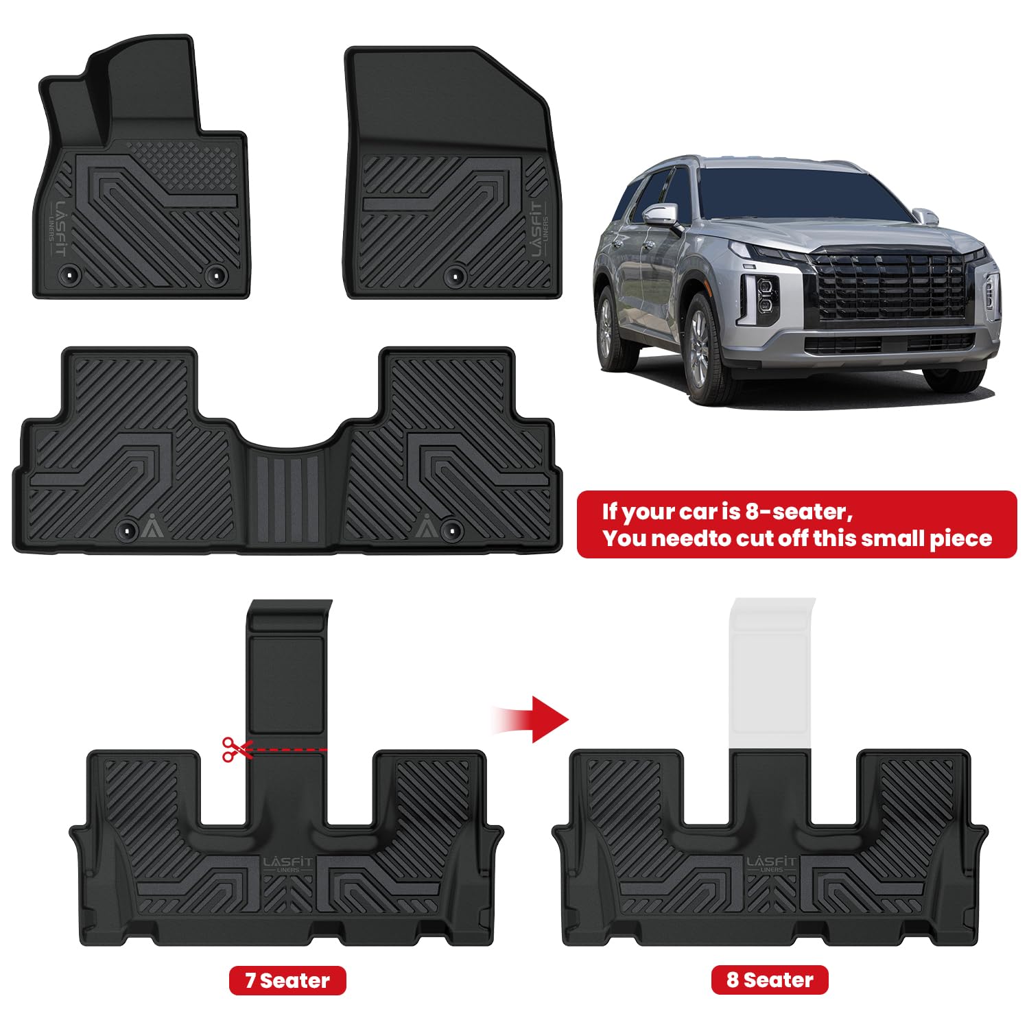 LASFIT trunk liner covering cargo area to contain dirt and spills