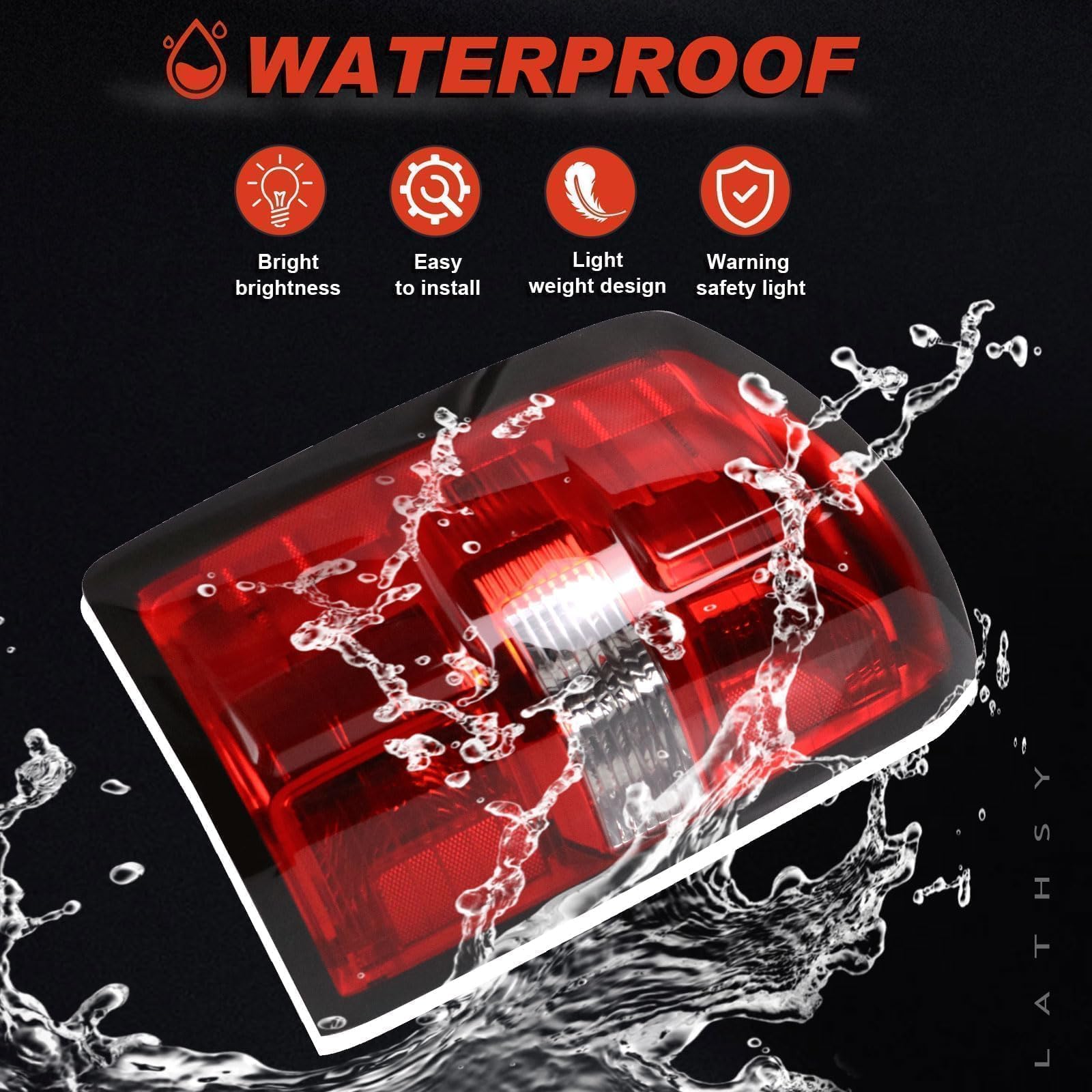 Lathsy packaged tail light and contents protecting unit during shipping benefit