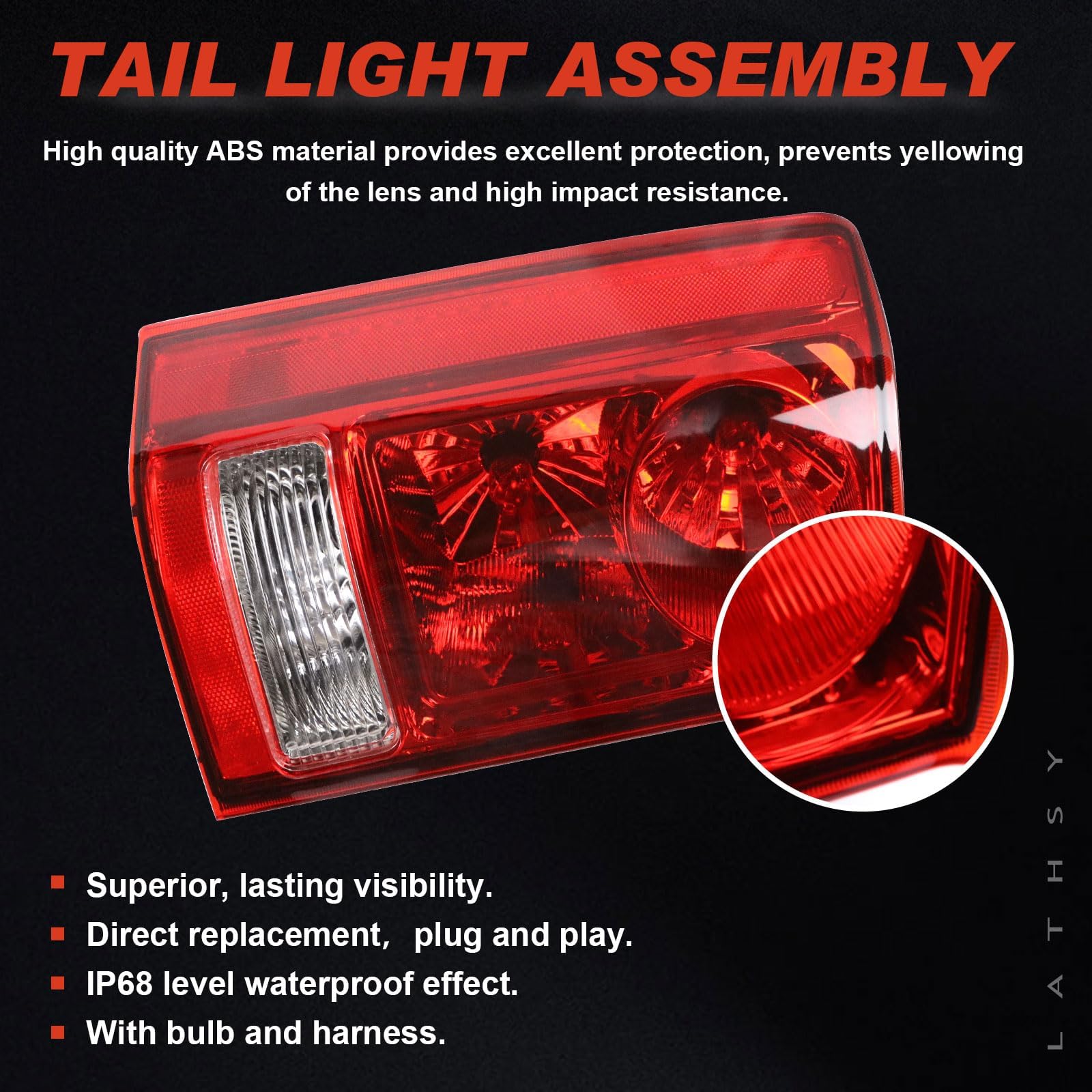 Lathsy tail light held in hand showing correct scale and easy handling