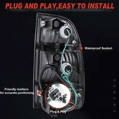 Lathsy tail light rear housing with plug showing direct plug-and-play benefit