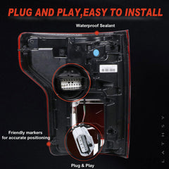 Lathsy tail light backside showing plug-and-play connector for easy installation