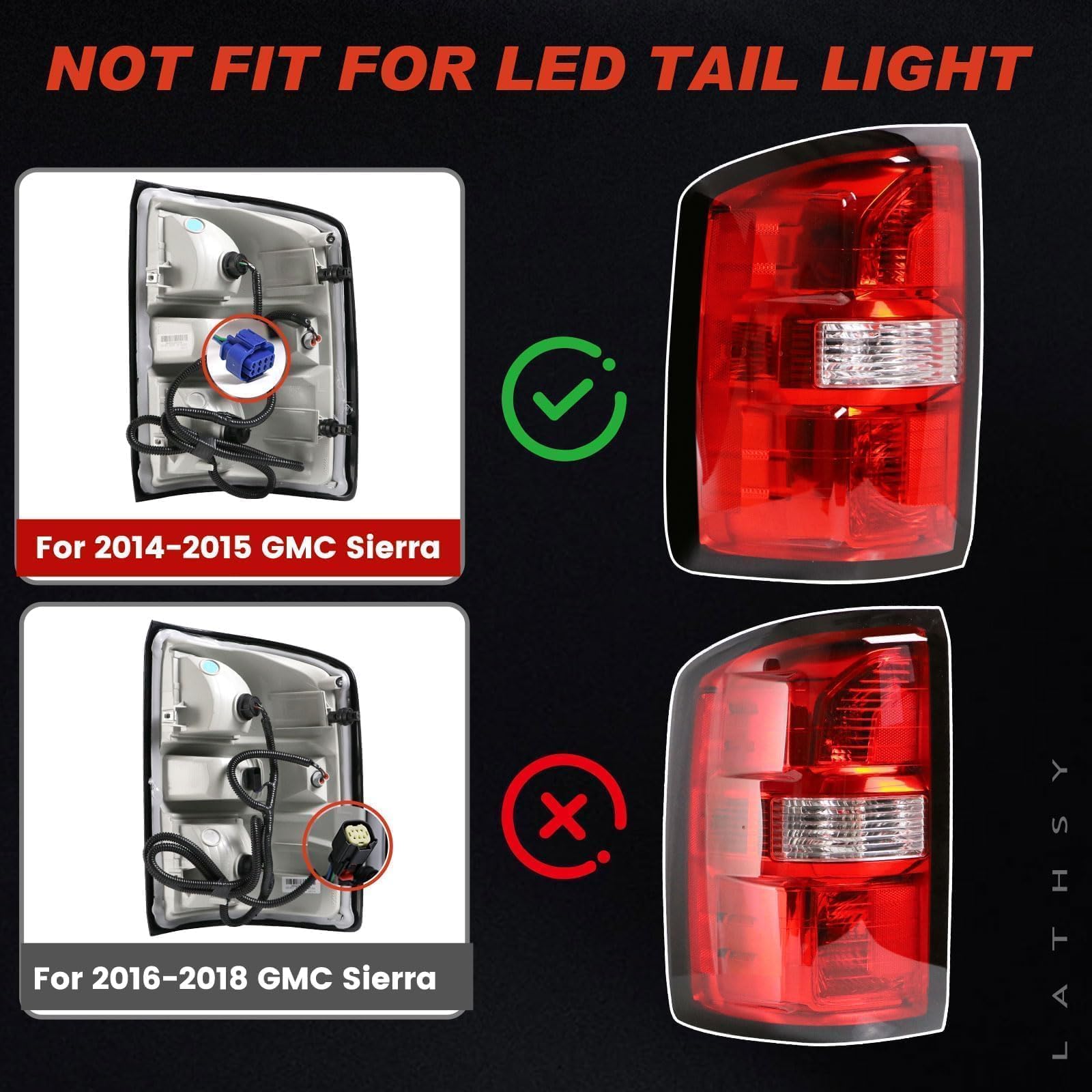 Lathsy tail light bulb socket pre-installed for plug-and-play convenience
