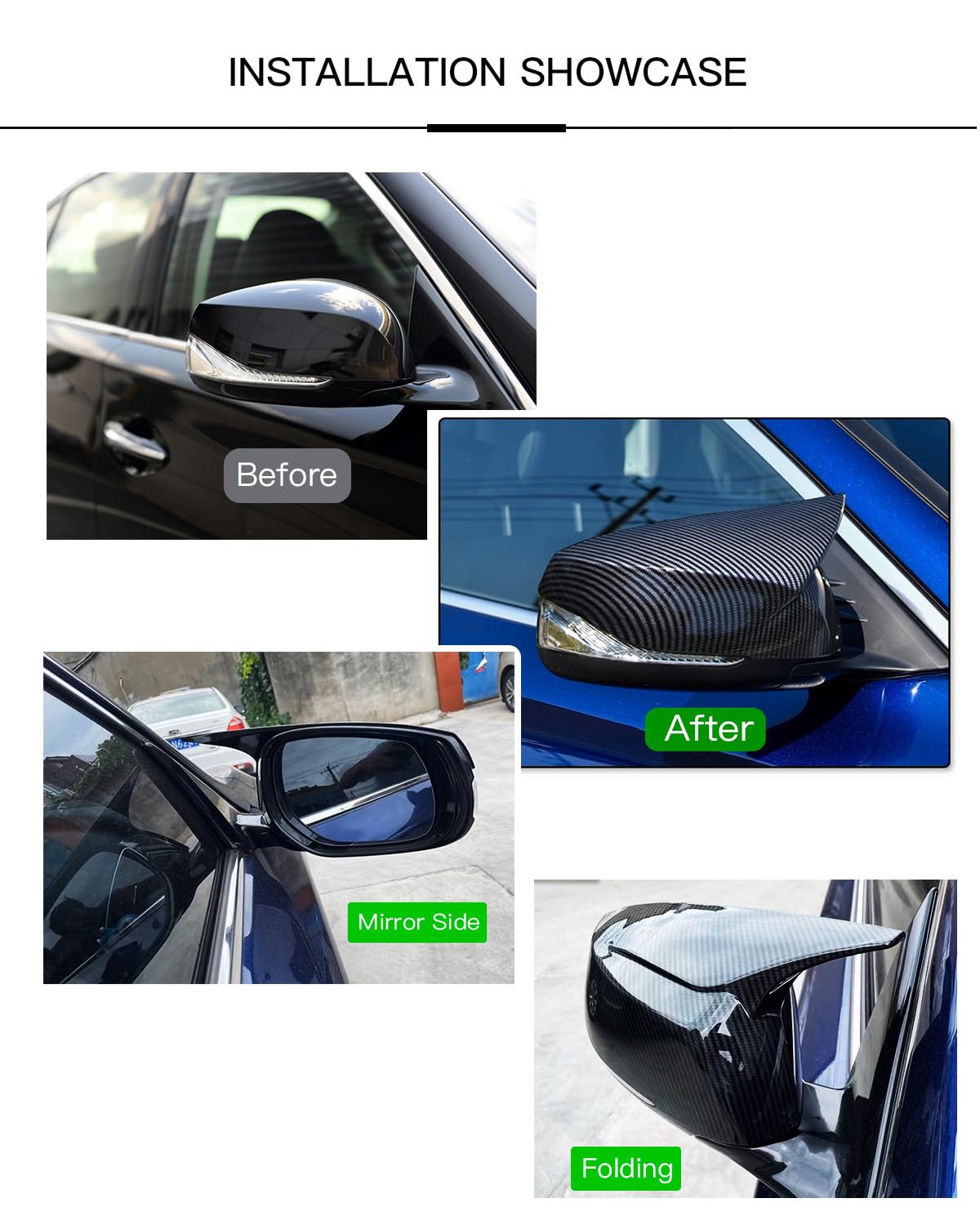 LAUBDGIE side profile installed on Infiniti mirror demonstrating alignment