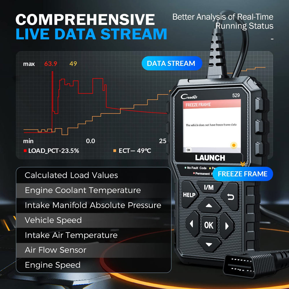 LAUNCH CR529 diagnostic report open on PC ready to print and share with technicians