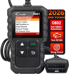 LAUNCH Creader 3001 front view showing buttons and display, clear diagnostics fast