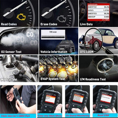 LAUNCH Creader 3001 reading live engine data on screen, helps pinpoint issues quickly