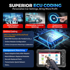 LAUNCH touchscreen UI displaying live data for faster fault identification