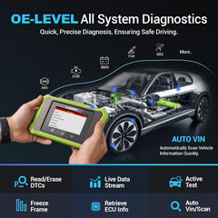 LAUNCH Creader Elite X500 back and ports visible, easy connection and durable build benefit