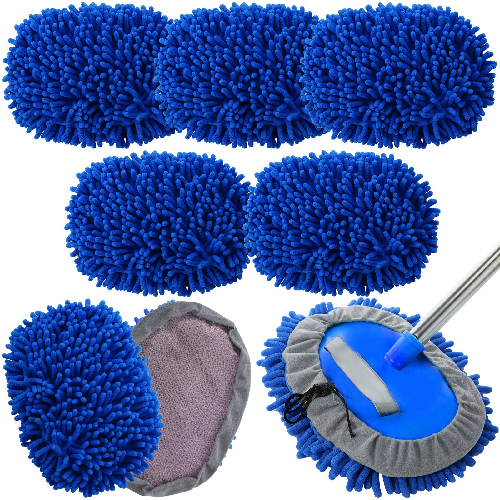 Layhit front view of five royal blue mitts showing value and coverage