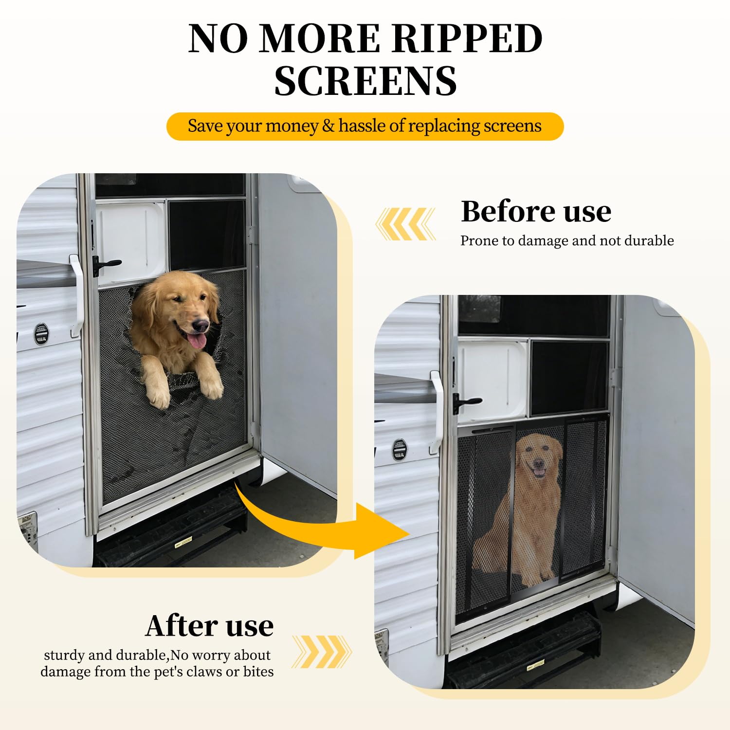 LCGAOYA mounted on RV door demonstrating secure barrier and preserved visibility