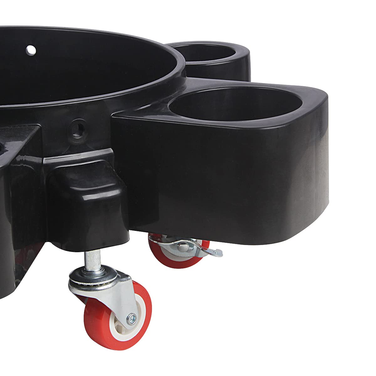 LCGP dolly with 5-gallon bucket showing fit and scale for common buckets