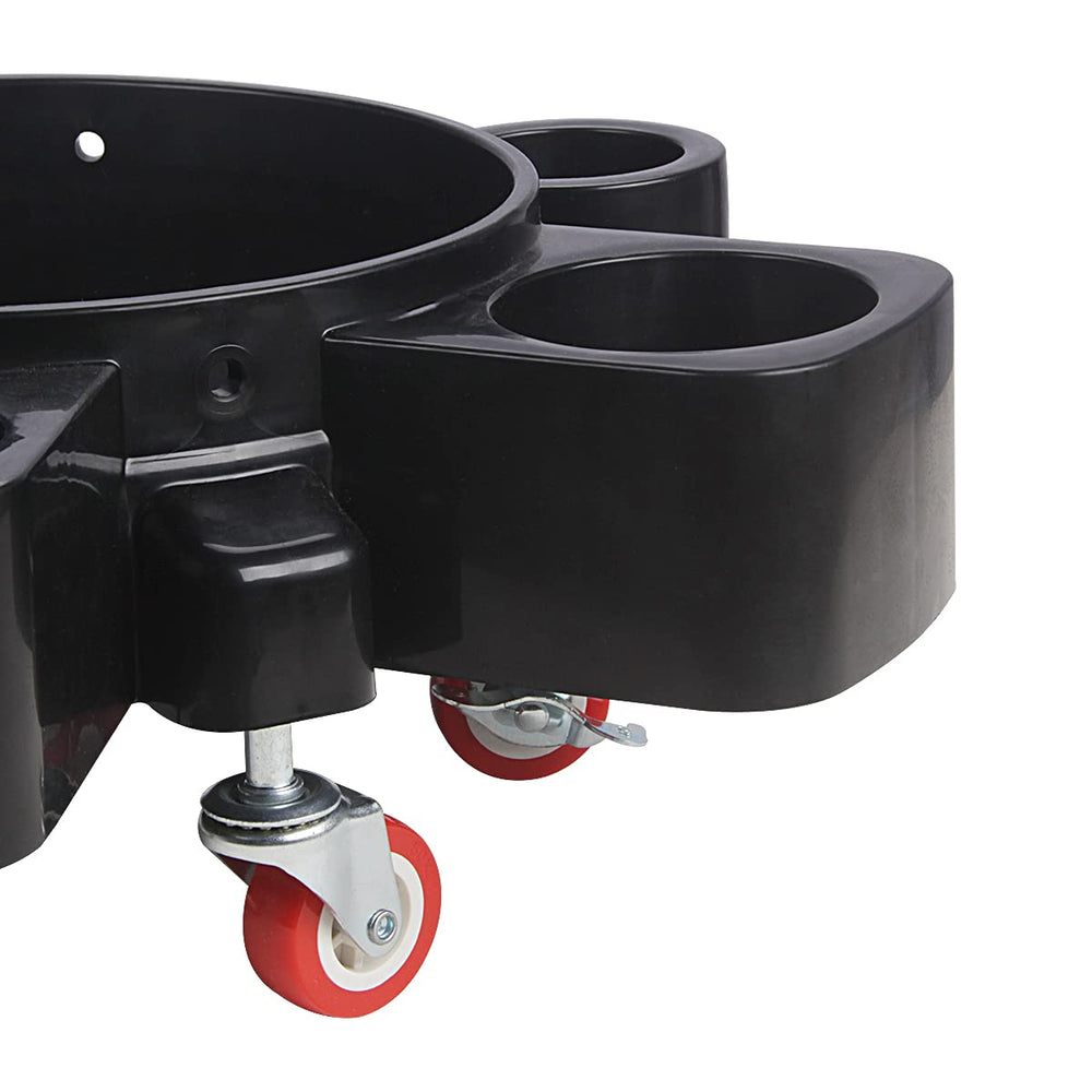 LCGP dolly with 5-gallon bucket showing fit and scale for common buckets