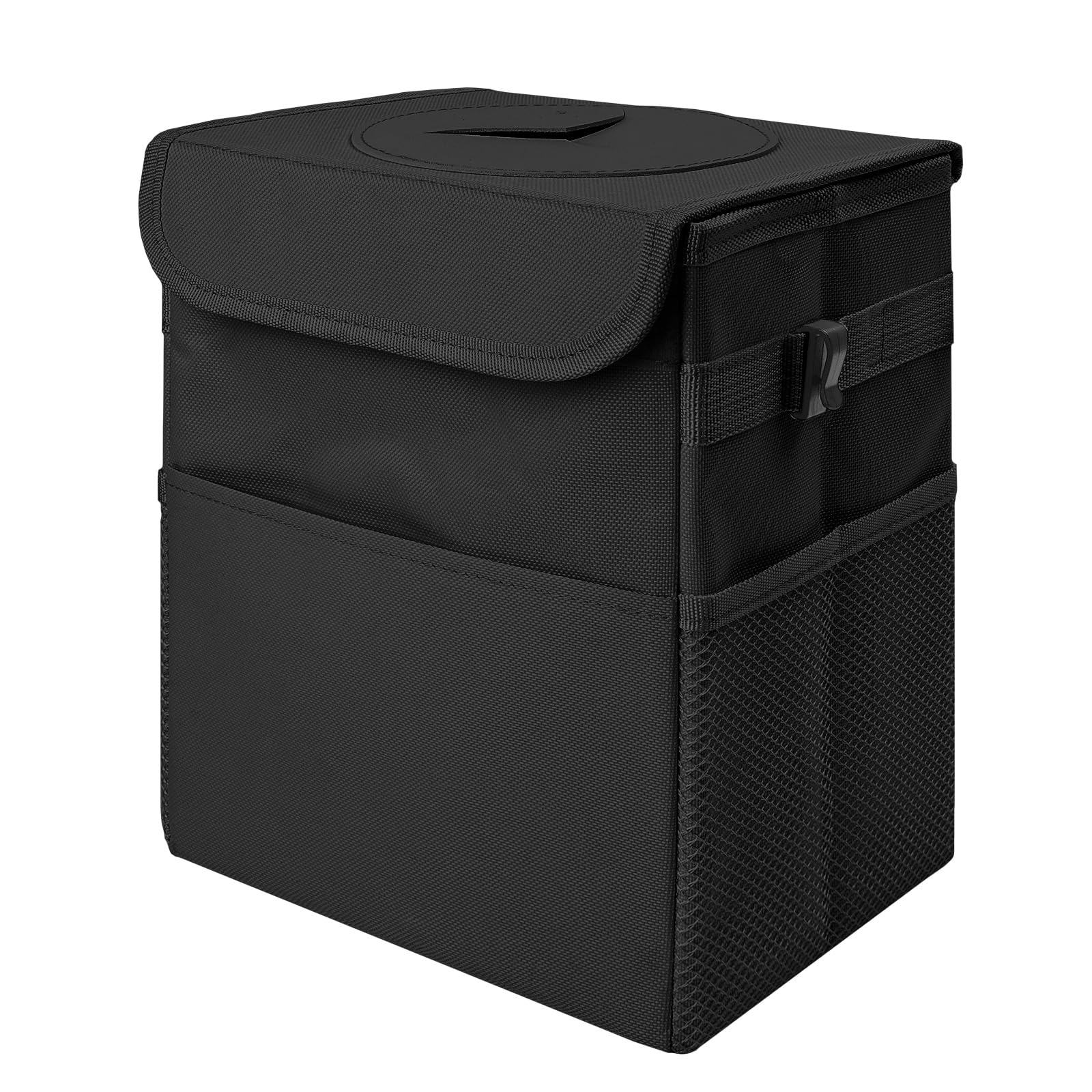 LCMWHOP front view of open collapsible trash can showing organized interior and quick access