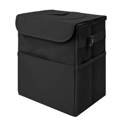 LCMWHOP front view of open collapsible trash can showing organized interior and quick access