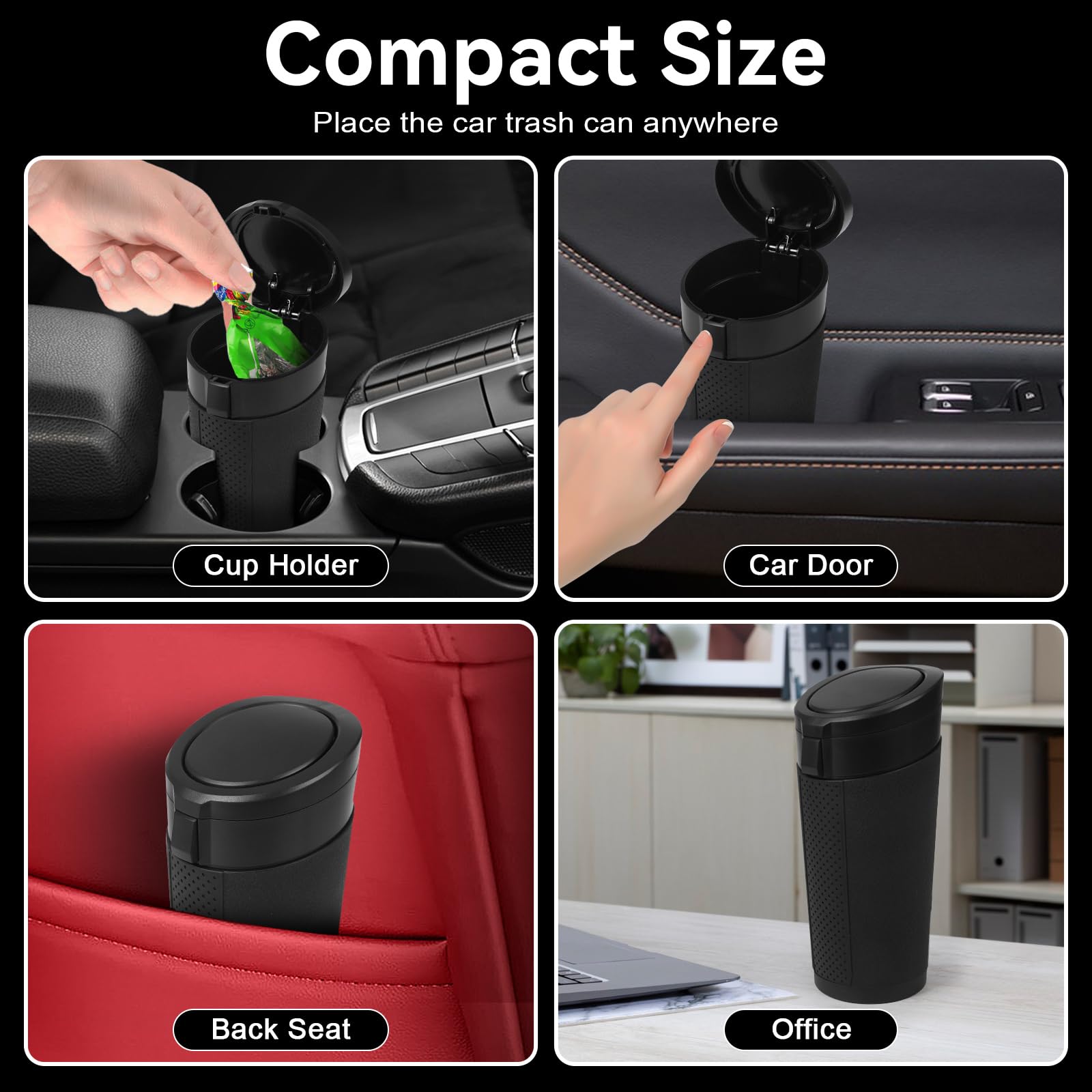 LCMWHOP installed in a car cup holder keeping vehicle tidy and organized