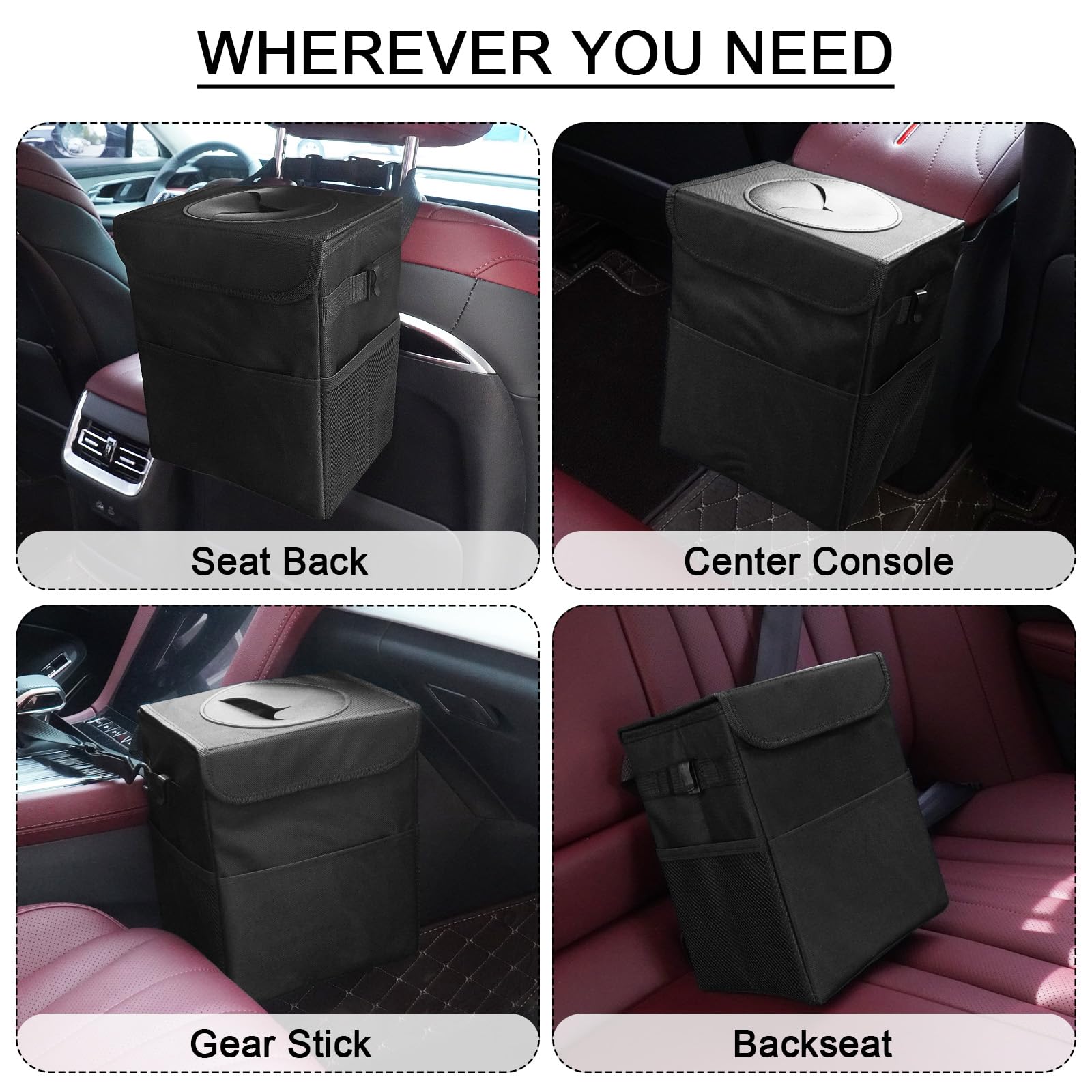 LCMWHOP mounted on backseat headrest to show secure placement and hands-free convenience