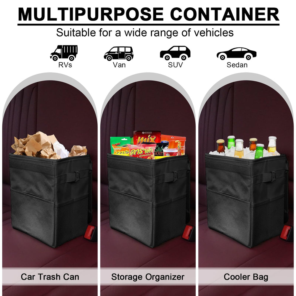 LCMWHOP trash can next to water bottle showing compact size and space-saving benefit