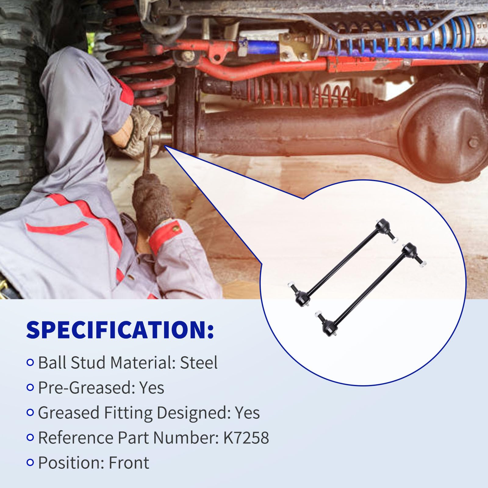 LCWRGS rubber preload and metal bearing close-up reducing noise and play