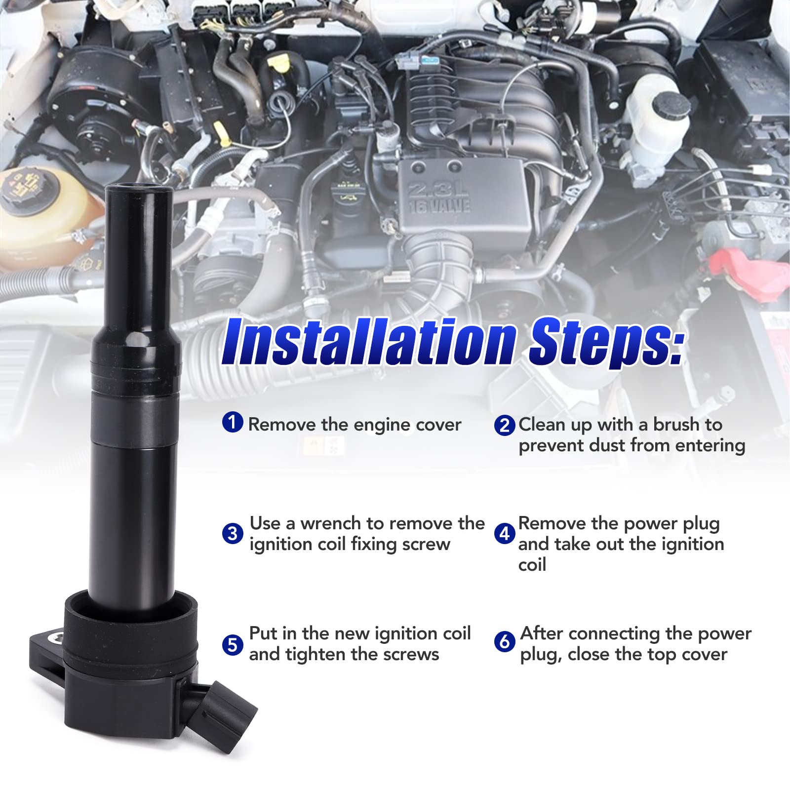 LCWRGS coils installed on engine, demonstrates direct-fit installation benefit
