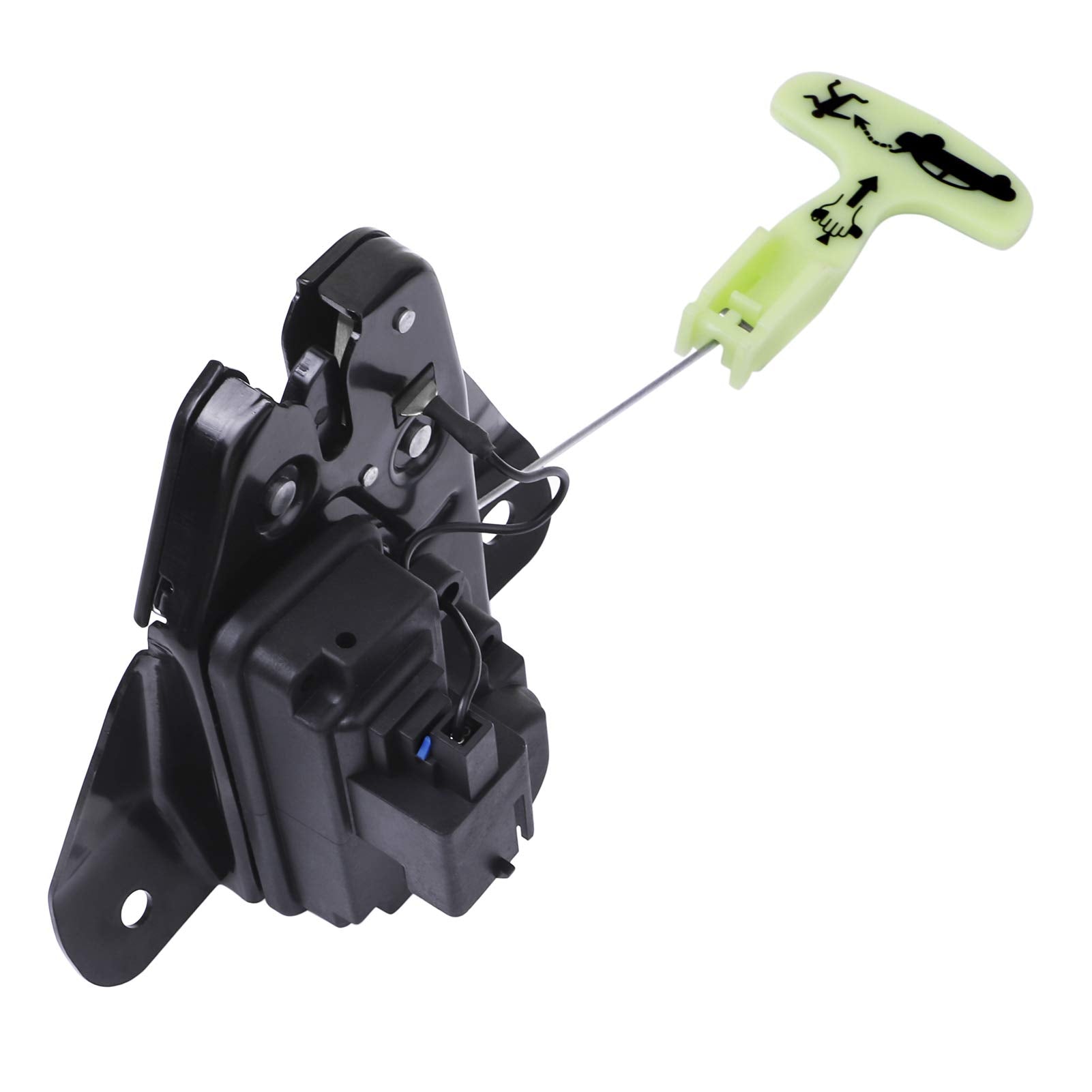 LCWRGS actuator pictured with car trunk open showing restored convenience and secure latching