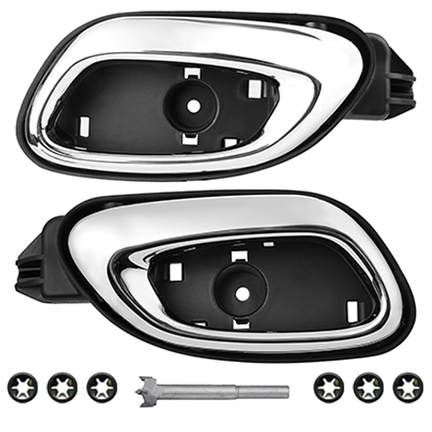 Lcyolada chrome front packaging showing both replacement handles and benefits of OEM fit
